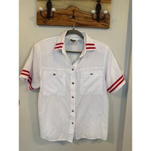 Nautical Anchor buttons summer vintage top, women’s size L